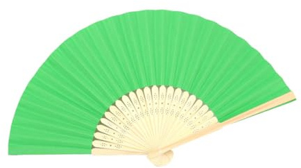 ZUWIJEQ Verde Ventilatore Pieghevole a Mano, Ventaglio Portatile Cinese in Carta Orientale per Ballo Festa, Regali di Nozze
