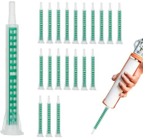 KEQAR 20 Stück Harz-Mischdüsen, Statik-Mischer, AB-Kleber-Mischrohr, Mischdüse, Mischdüsen