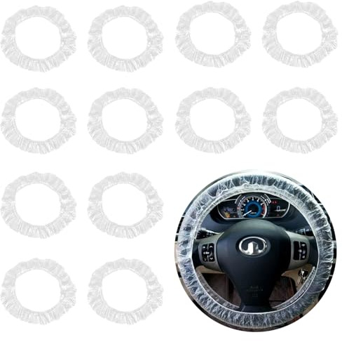 BMGRKYQX 100pcs Housse de Volant en Plastique Transparente Universels Couverture de Protection Élastique pour Protection Cache de Volant