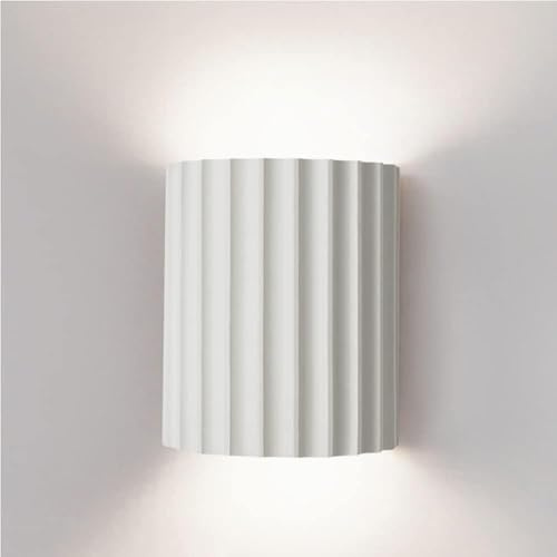 2 Light Resin Wall Sconce Minimalist Nordic Half Cylinder G9 Wall Lamp for Bedroom Hallway Stairs Living Room(White)