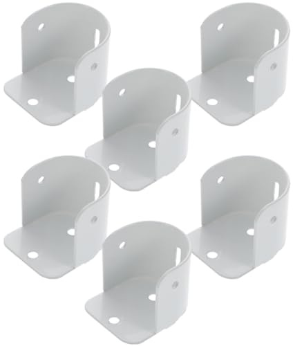 QUMIIRITY Supporti per Asta Dell’armadio 6 Pezzi in Ferro Robusto Bianco Staffe da Parete per Tende e Bastoni, Base Resistente Antiruggine per Organizzazione Armadio e Appendere Abiti