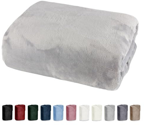 Bettlaken 180x200 Cashmere Touch Spannbettlaken Super Soft Winter Spannbetttuch Nicky Plüsch Teddy Typ585 Öko-Tex pflegeleicht Silber-grau auch für 200x200 bis 200x220