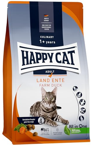 Happy Cat 70566 Culinary Adult Land Canard Croquettes pour Chats Adultes et Gueules de Bois 1,3 kg