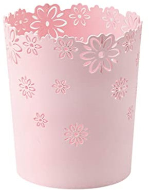 Naisidier Cestino rotondo lattina di plastica a scarpone vuoto cestino floreale cesto di immondizia per ufficio, Rosa