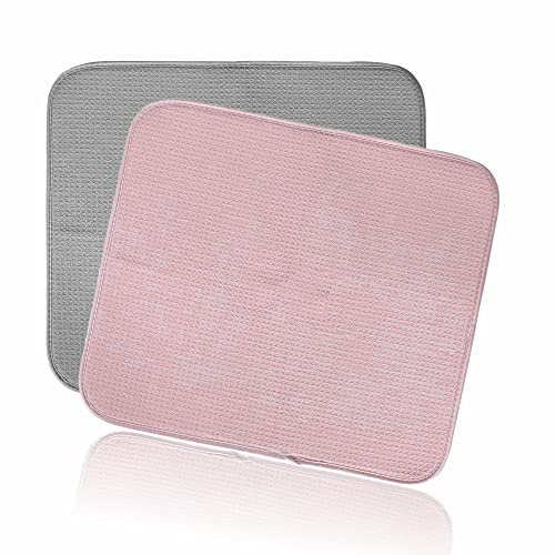 Dish Drainer Mat Super Absorbent Dish Drying Mat Heavy Duty Soft Draining Pad Mat Sink Liner For Cutlery Bowls Plates Glass Dishes Home Kitchen Accessories Assorted Color 30cm X 40cm (Pack Of 1)