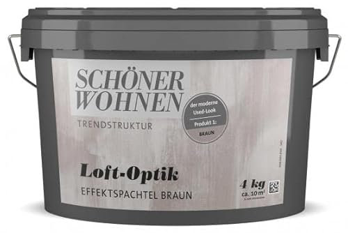 Schöner Wohnen Trendstruktur Loft-Optik Effektspachtel Wandfarbe braun 4 L