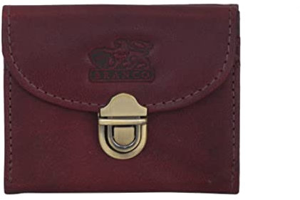 Branco - kleine und sehr feine Mini Leder Damen Geldbörse, Portemonnaie, Ladys Wallet mit Kartenfächern (Bordeaux)