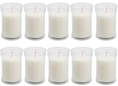 H HANSEL HOME Pack 10 Velones Mediano Blanco Velón Votivo Vela Blanca 9 x 6 cm