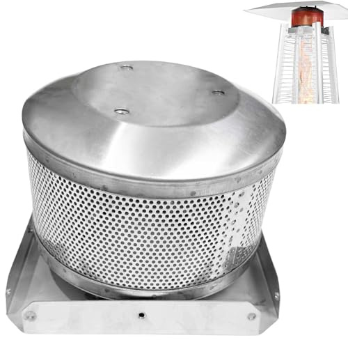 Pantalla emisora de red de combustión y base de calentador de pirámide de 4 lados, piezas de repuesto para calentador de propano de tubo de vidrio de patio (red de combustión y base)