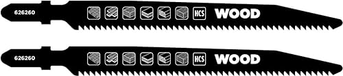 kwb 2 Hojas de Sierra de Calar para Madera y Laminado - para Tablero de Carpintería, Parqué, Acero al Carbono HCS, Dientes Endurecidos, Corte Descendente