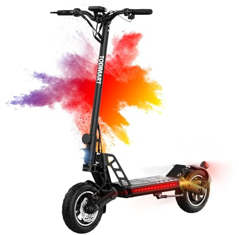 TODIMART G2 Trottinette Electrique Adulte Professionnelle Moteur 500W 48V 10.4Ah Autonomie 35-45KM Double Suspension, Pneus Tout-Terrain de 10 Pouces,Scooter Electrique Adulte