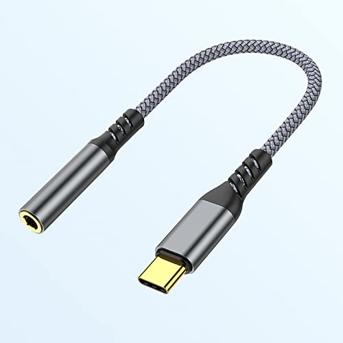 USB C Jack Adapter 3.5 mm, Type C to Jack Aux Earphone Adapter for Headphones, Aux Audio Cable with DAC Chipset for Samsung Galaxy, Huawei, Xiaom,Pixel