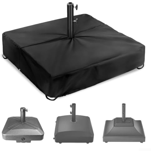 Copertura resistente per ombrellone da patio, tessuto Oxford impermeabile, design con chiusura a cerniera, vestibilità sicura con angoli elastici per proteggere il supporto per ombrellone da esterno