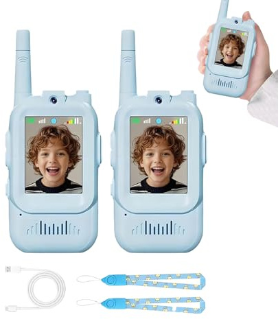 2026 Walkie-talkies con Vídeo para Niños - 2 Unidades Walkie-talkies Recargables De Largo Alcance con Cámara HD, Cambiador De Voz Y Videollamada En Tiempo Real para Niños Y Niñas De 3 A 12 Años