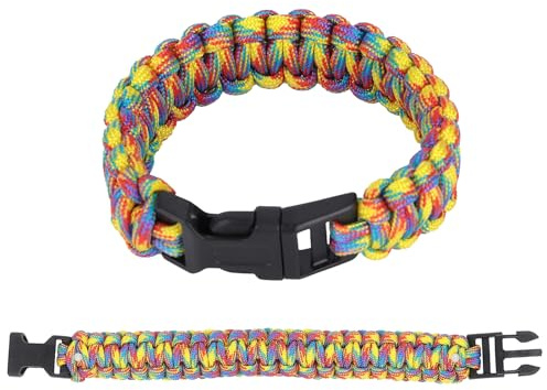 BIKING Bracelet de Survie en Plein air, Bracelet en paracorde tressée pour Hommes Femmes Bracelet de Survie en Plein air avec Cordon de Parachute