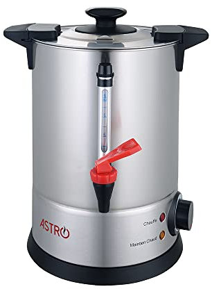 Astro - Distributeur d'eau Chaude 6 L | Boissons chaudes : infusions, thé, vin chaud... | Inox | Maintient en température | Robinet anti-gouttes