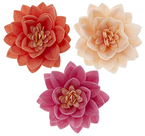 Dekora - Fleur de Lotus | Fleurs en Gaufrette Comestibles pour Gâteau - 7 cm