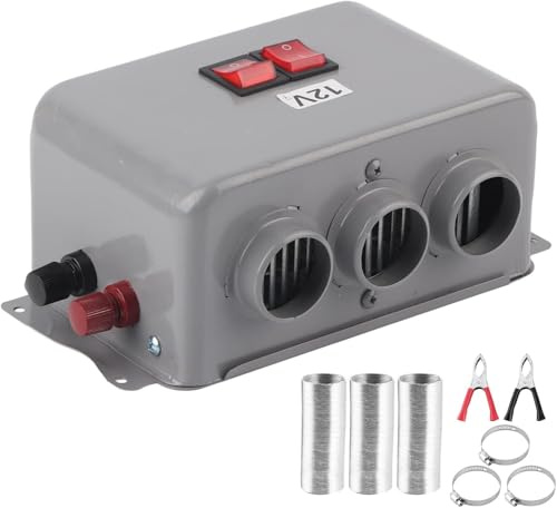 Calentador de Coche Portátil 12V 3 Orificios 600W a 800W Calentamiento Rápido Eliminación de Escarcha Bajo Ruido para Invierno en Automóviles y Camionetas