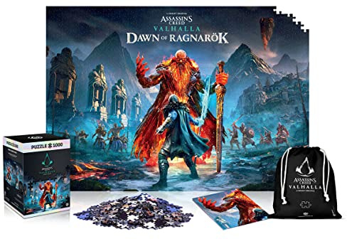 Assassin's Creed Valhalla: Dawn of Ragnarok | 1000 Piece Jigsaw Puzzle | Includes Poster and Bag | 68 x 48 | for Adults & Kids Age 14 Years Up | Perfect for Christmas and Birthday Gift | Game-Artwork
