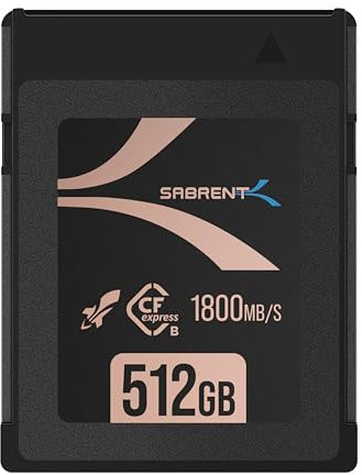 SABRENT PRO CFexpress Speicherkarte Typ B 512GB – 1800MB/s Lesen, 1700MB/s Schreiben – High-End CF Express Memory Card für 8K RAW, DSLR & Cinema-Kameras (CF-XXIT-512)