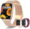 Smartwatch Damen mit Telefonfunktion, 1,85 HD Touchscreen Fitnessuhr mit SpO2, Herzfrequenz, Menstruationszyklus, Schlafmonitor, 100+ Sportmodi, IP67 wasserdichte Sportuhr Geschenke für iOS Android