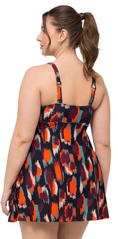 Ulla Popken, Damen, große Größen, Badekleid Amber, Fleckenprint
