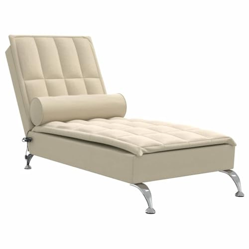 vidaXL Massage Chaise Longue with Cream Fabric Capeal, Sofa Bed, Modern Sofa Bed, Contemporary Sofa Bed, Dormeuse