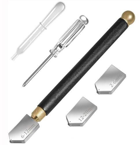 SHUBEIEUMI Herramienta de Corte de Vidrio, Cortador de Vidrio, Cabezal de Corte de 2 mm-20 mm, Aleación Metálica Cortador de Vidrio, para Cortar Vidrio/Azulejos/Espejo/Mosaico