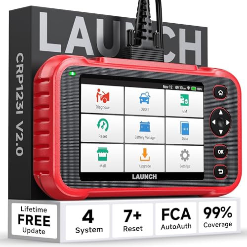 Launch CRP123I V2.0 OBD2 Diagnosegerät Auto, 4 Systeme Auslesegerät Auto, Launch Diagnosegerät mit Öl/EPB/DPF/SAS/BAS/BMS/Drosselklappe Reset, Auto VIN, Batterie-Test, Lebenslanges Update Scan Tool