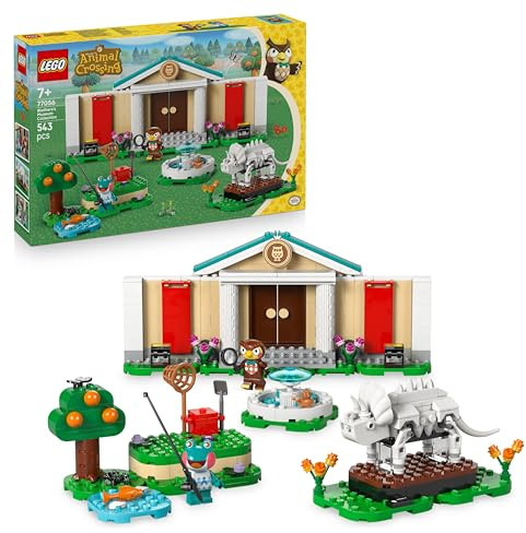 LEGO Animal Crossing La Colección del Museo de Sócrates - Juego Interactivo con Minifiguras de Sócrates y Lili - Fósiles de Dinosaurios de Juguete - Regalo Gamer para Niñas y Niños de 7+ Años 77056