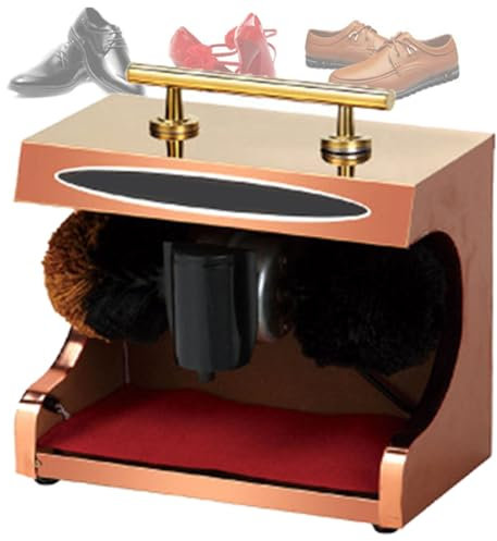 Cireuse à chaussures électrique, machine à cirer les chaussures, induction automatique, double brosse combinée, protection contre la surchauffe et fonctionnement fluide, pour hôtel, banque,Gold
