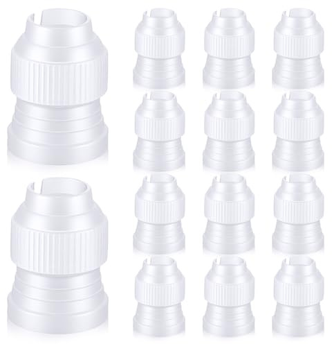 15 st kopplingar för spritspåsar, klara rörspetsar i plast – standardkopplingar för glasyrmunstycken tårtdekoration ((liten 1,26 x 0,59 tum)