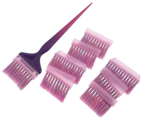 FRCOLOR Cepillo para Teñir el Cabello Profesional de Plástico, Pincel Aplicador Ergonómico con Cerdas Sintéticas Suaves, Set de 2 Unidades Rojo y Azul para Salón de Peluquería y Retoques