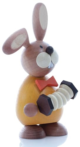 Kunsthandwerk Ullrich påskhare stående med dragspelshöjd 12 cm ny påsk figur påskdekoration träkanin