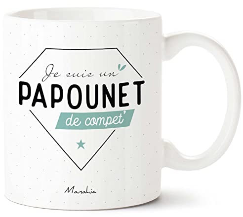 Manahia Mug Papounet de Compet - Je Suis un Papa | Imprimé en France | Cadeau Fête des Pères | Tasse pour Papa