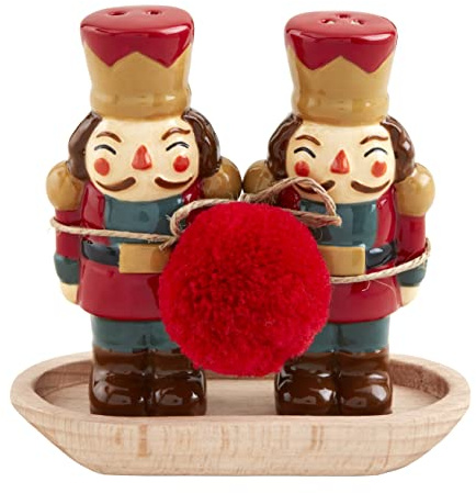 Mud Pie Nussknacker-Salz- und Pfefferstreuer, 8,9 x 9,5 cm