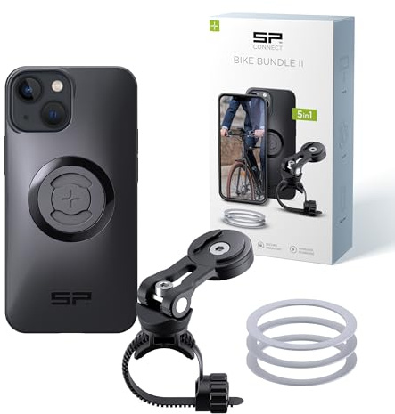 SP CONNECT Bike Bundle II | SPC+ | kompatibel med iPhone 13 mini/12 mini | Mobiltelefonhållare för cykelstyre | Mountainbike vägcykel mobiltelefonhållare