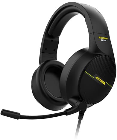 AKUMA - Casque Gaming filaire SEINEN H02 Audio Stéréo, Ultra Léger, Basses profondes - jack 3.5mm pour PC PS5 PS4 Xbox One Mac Nintendo Switch Smartphone - noir