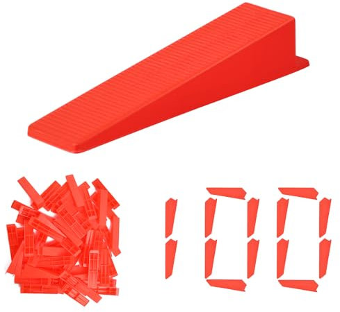 Flintronic Fliesenkeile, 100 Stück Keile Kunststoff, Laminat Abstandshalter, Zuglaschen, Montagekeile, Nivelierset Fliesen, Fliesenverlegehilfe Set, Fliesen Werkzeug für DIY and Profi