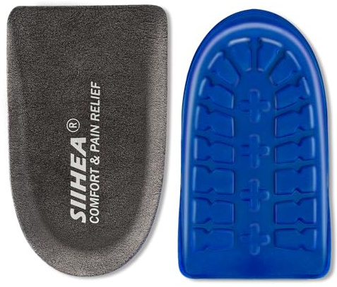 SIIHEA 1/2 inch Heel Pads Cushions for Shock Absorption, Heel Lifts Inserts Supports for Plantar Fasciitis, Spur Relief, Shoe Lifts Cups for Achilles Tendonitis, Height Increase (Medium)