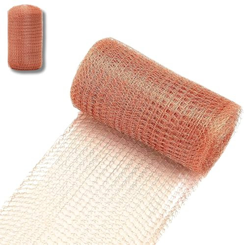 AUCANNIO Copper Tape Slug Repellent UK 5in x 20 Feet Fine Copper Wire Mesh Roll - Premium Copper Mesh for Garden Plants Protection, Snail & Rat Deterrent Barrier Pest Control