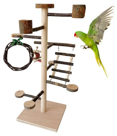 Parque de Aves para Jugar,Juguetes De Madera para Pájaros | para Periquitos y Aves Pequeñas - para Hogar Cotorras Cacatúas Agapornis y Periquitos