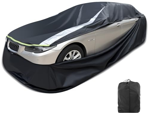 FJWDSC Funda Coche Exterior Totalmente Cerrada para Longitud 445-485cm