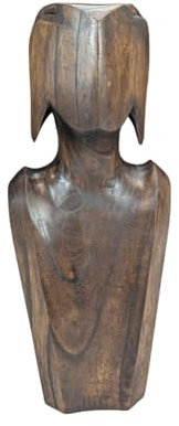 Busto espositore per collane e orecchini in legno Ombra Marrone Cioccolato
