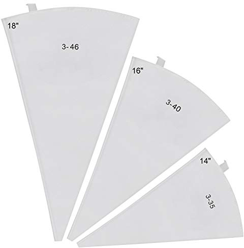 LoveBB 3 Pack Reusable Pastry Piping Bags, 14, 16, 18 Inch Canvas Cake Decorating Bags