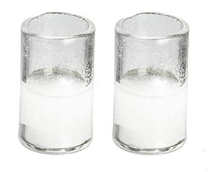 Melody Jane Casa de Muñecas 2 Gafas De Leche Miniatura Cocina Comedor Café Accesorio 1:12 Escala