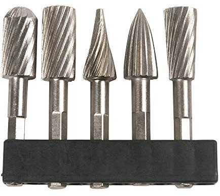 Bestgle Fresas giratorias de metal Juego de limas rotativas 5 piezas 1/4 pulgadas con vástago hexagonal fresas de acero para aluminio y hierro hardware