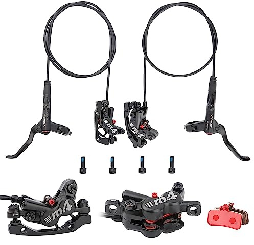 MEROCA M4 4-Piston Mountain Bike Hydraulic Disc Brakes Left Front 800mm Right Rear 1400mm Hydraulic Brake Ebike Hydraulic Brakes Bike Disc Brake