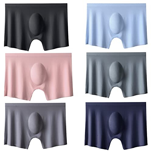 Faringoto Culottes Hommes Sous-vêtements Homme en Soie Glacée Sans Couture Couleur Unie Ultra-fin, Lot de 6., S
