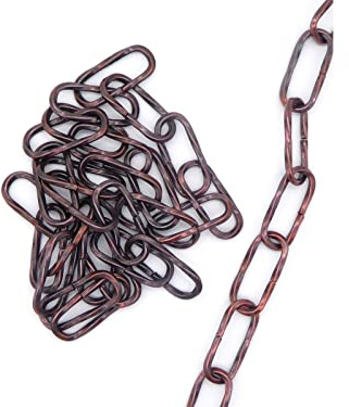 1mt catena ritorta bronzo per lampadario Filo 3,5mm Maglia 45x20mm